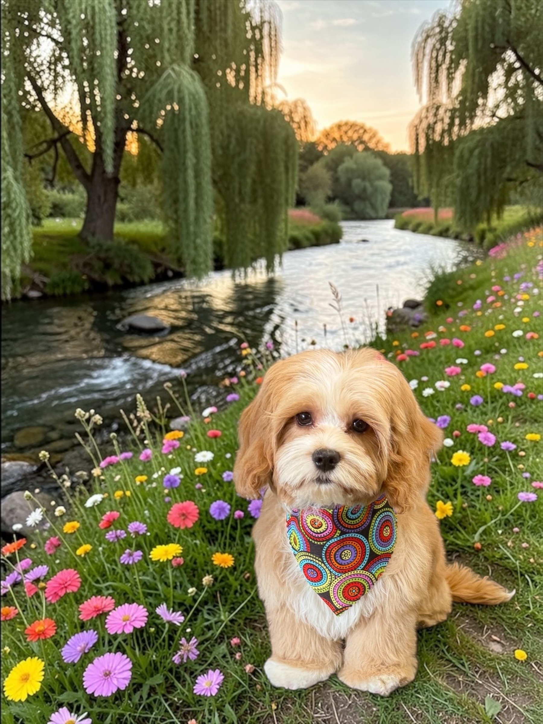 Clean and styled dog after a visit to Magill's Mutts